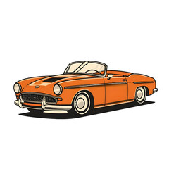 classic car illustration transparent background