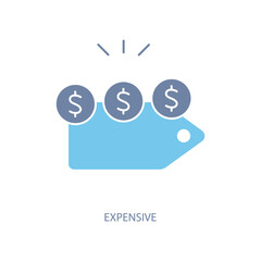 expensive concept line icon. Simple element illustration. expensive concept outline symbol design.
