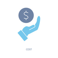 cost concept line icon. Simple element illustration. cost concept outline symbol design.