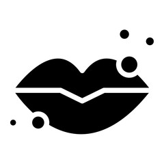 lip ulcer icon. dry lips lip pain concept