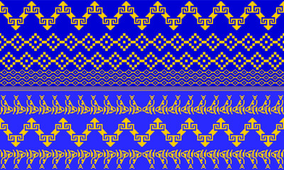Seamless pattern with blue and yellow stripes.
