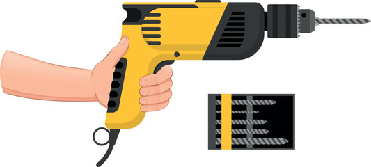 Um carpinteiro habilidoso perfurando, trabalhando com precisão e cuidado, em uma oficina bem equipada