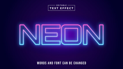 neon editable text effect