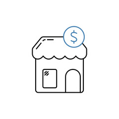 retail price concept line icon. Simple element illustration. retail price concept outline symbol design.