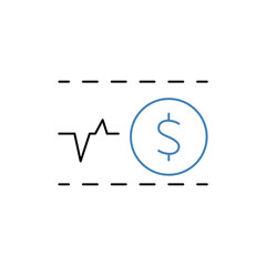 price range concept line icon. Simple element illustration. price range concept outline symbol design.