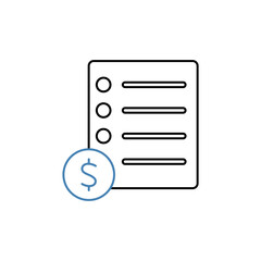 list price concept line icon. Simple element illustration. list price concept outline symbol design.