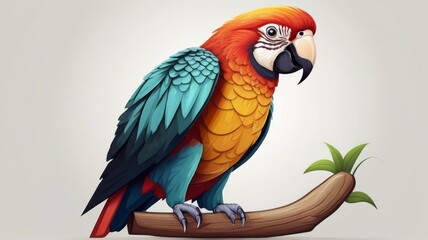 colorful parrot minimalist logo with a white background
