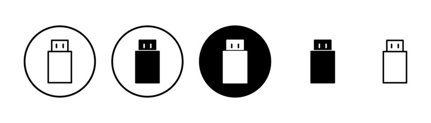 Usb icon vector isolated on white background. Flash disk icon vector