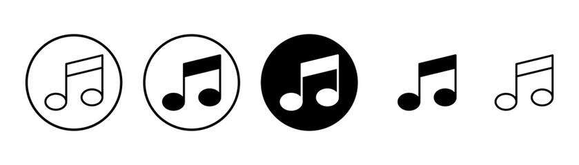 Music icon vector isolated on white background, music vector icon, Melody, song, note, sound, audio sign