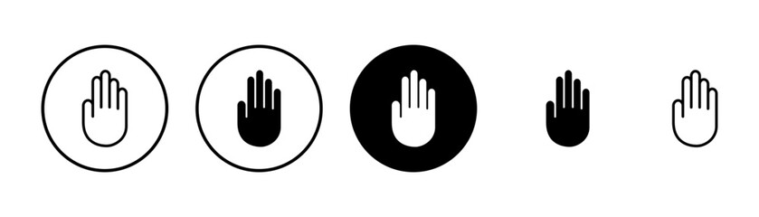 Obraz premium Hand icon vector isolated on white background. Hand gesture. hand stop