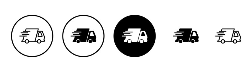 Delivery Icon vector isolated on white background. Fast Delivery Icon. Fast shipping delivery truck. Truck icon delivery