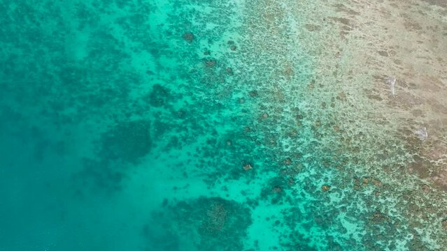 Turquoise water and corals in Santa Fe, Tablas, Romblon. Philippines.
