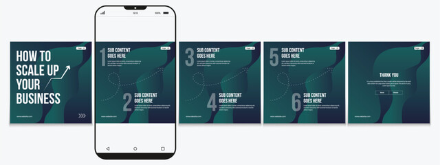 Set of LinkedIn carousel post, social media Instagram carousel post, modern and editable business carousel template design