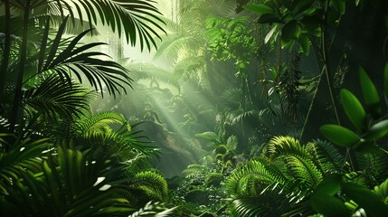 Naklejka premium Dark Beauty: Photorealistic Jungle Scene in Gothic Elegance