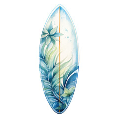 Surfboard Isolated Detailed Watercolor Hand Drawn Painting Illustration