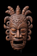 Intricate wooden tribal mask