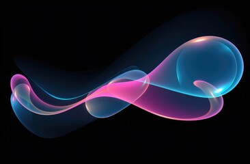 Vibrant abstract fluid shapes in dark background