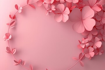 Fototapeta premium Mothers Day brings a heartfelt display of circle line shape decoration, enhancing emotional messages on cards and posters, Sharpen banner background concept 3D with copy space