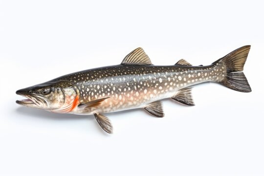 Spotted trout fish on white background