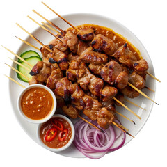 Satay, transparent background, isolated image, generative AI