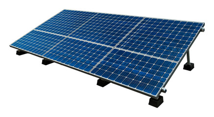 Detailed view of solar panels isolated on transparent background