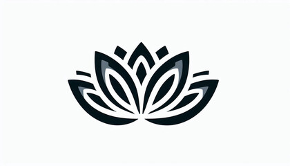 Obraz premium Two tone intricate artsy lotus flower icon logo
