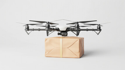 Dron realizando entregas de paquetes 