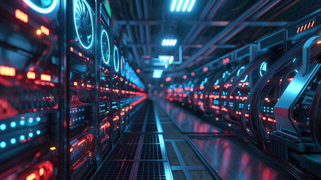 Granja minera de criptomonedas, imagen comercial