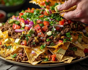 a second layer being added to the nachos