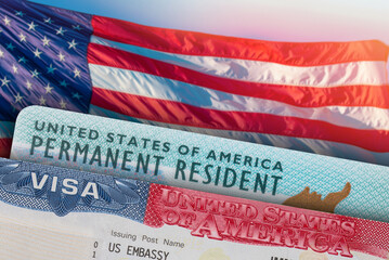 USA VISA and Green Card US Permanent resident. United States of America. Work and Travel ID...