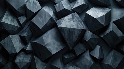 3D rendering of a dark geometric background 