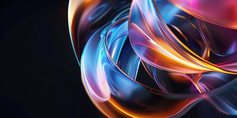 3d Abstract rendering with glow color 