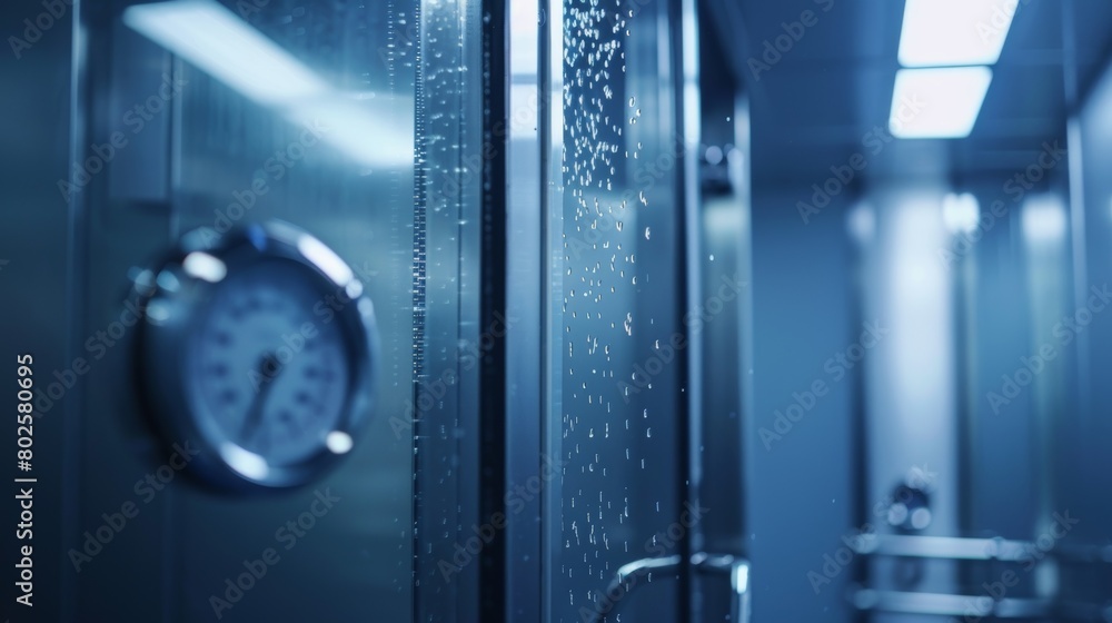 Poster a timer set for 3 minutes signaling how long a person should stay under the cold shower for optimal 
