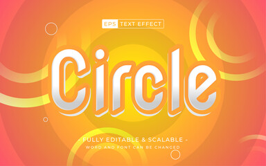 geometric 3d editable text effect. circle text use for banner