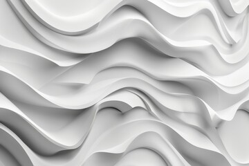 Obraz premium Abstract white 3D wavy background.