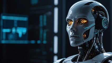 Chatbot Chat with AI, futuristic technology transformation