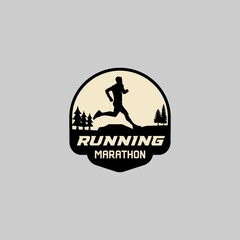 Running marathon logo vector graphic of illustration