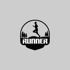 Running marathon logo vector graphic of illustration