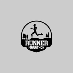 Running marathon logo vector graphic of illustration