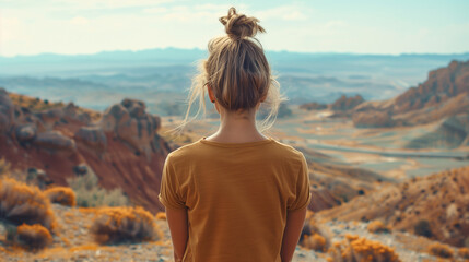 woman in the mountains