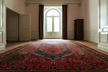 photo of room with carpet in it - generative ai