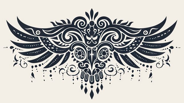 Exquisite Maori Inspired Tattoo Design Illustrating Tribal and Ethnic Motifs