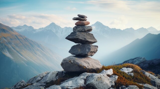 Bunch of rocks in the top of the mountain