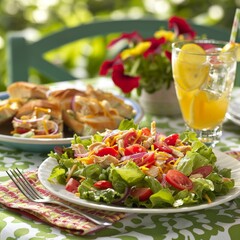 Cape Cod Chicken Salad on a picnic table