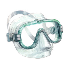 Snorkeling mask Isolated Detailed Watercolor Hand Drawn Painting Illustration