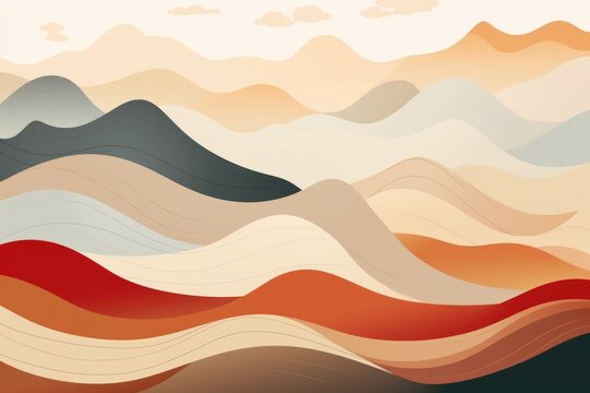 Serene mountain landscape with rolling hills and clouds