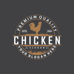 Chicken Logo, For Roast Chicken Restaurant, Farm Vector, Simple Minimalist Design For Restaurant Food Business