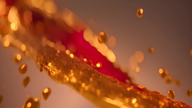 Liquid Filled With Gold Flakes Generative AI - Powered by Adobe