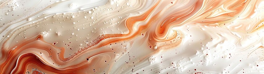 Dynamic abstract background with a mixture of white and peach oil paint strokes, can be utilized for printed materials such as brochures, flyers, and business cards. - obrazy, fototapety, plakaty