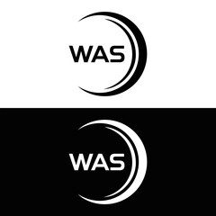 WAS set ,WAS logo. W A S design. White WAS letter. WAS, W A S letter logo design. Initial letter WAS letter logo set, linked circle uppercase monogram logo. W A S letter logo vector design.	